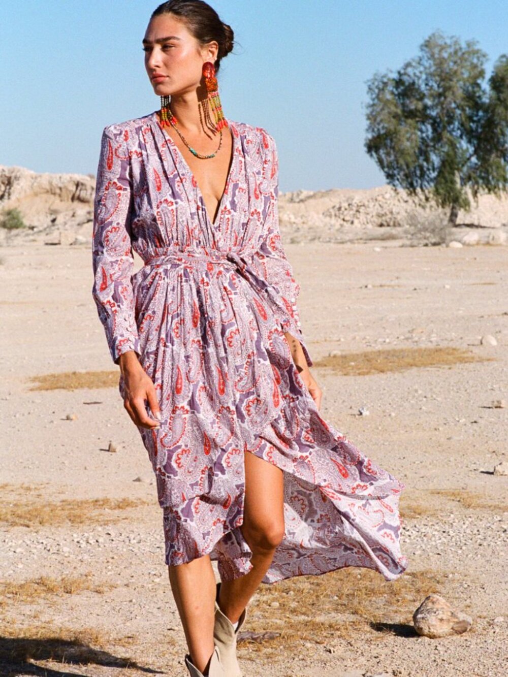 Cotton Paisly Wrap dress